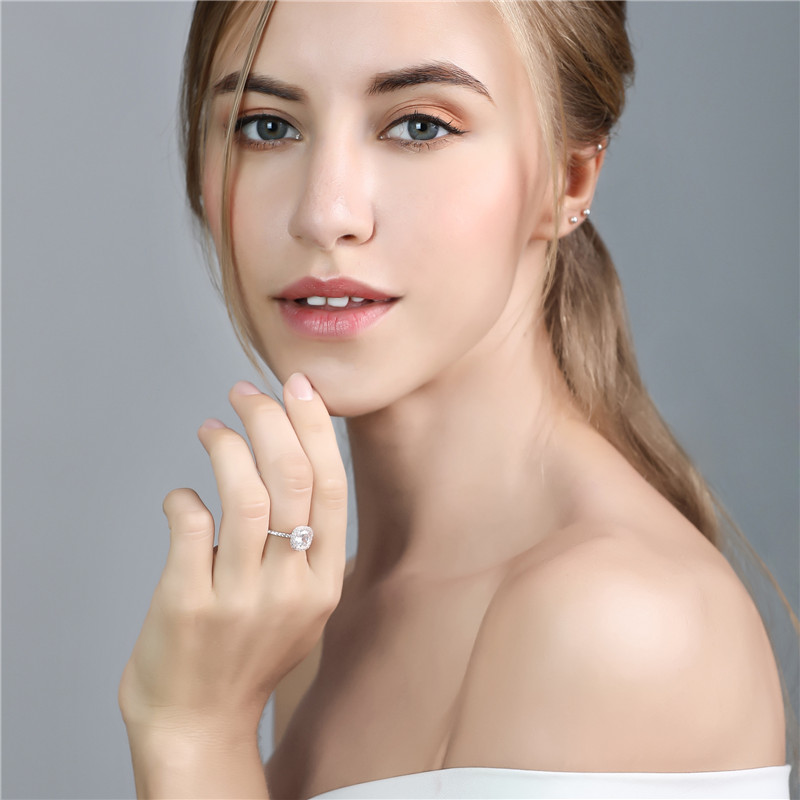 2.0ct Cushion Cut Prong slušalica Luksuzni bijeli zlatni dijamantski prsten za žene vjenčanje (5)