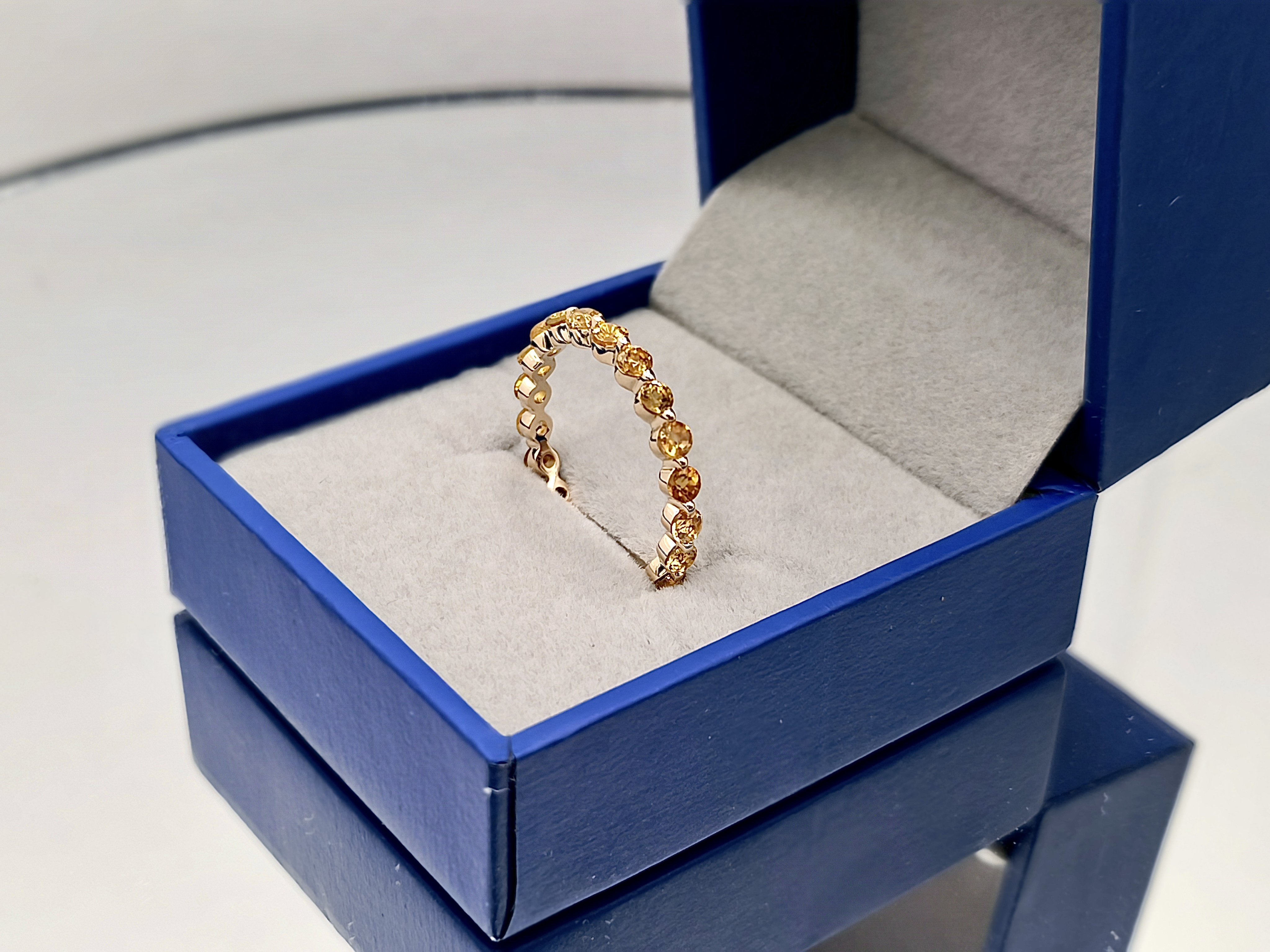 10K/14K/18K Yellow/Rose/White Gold Ring Colorful Orange Tourmaline Ring Real Natural Gemstone (2)