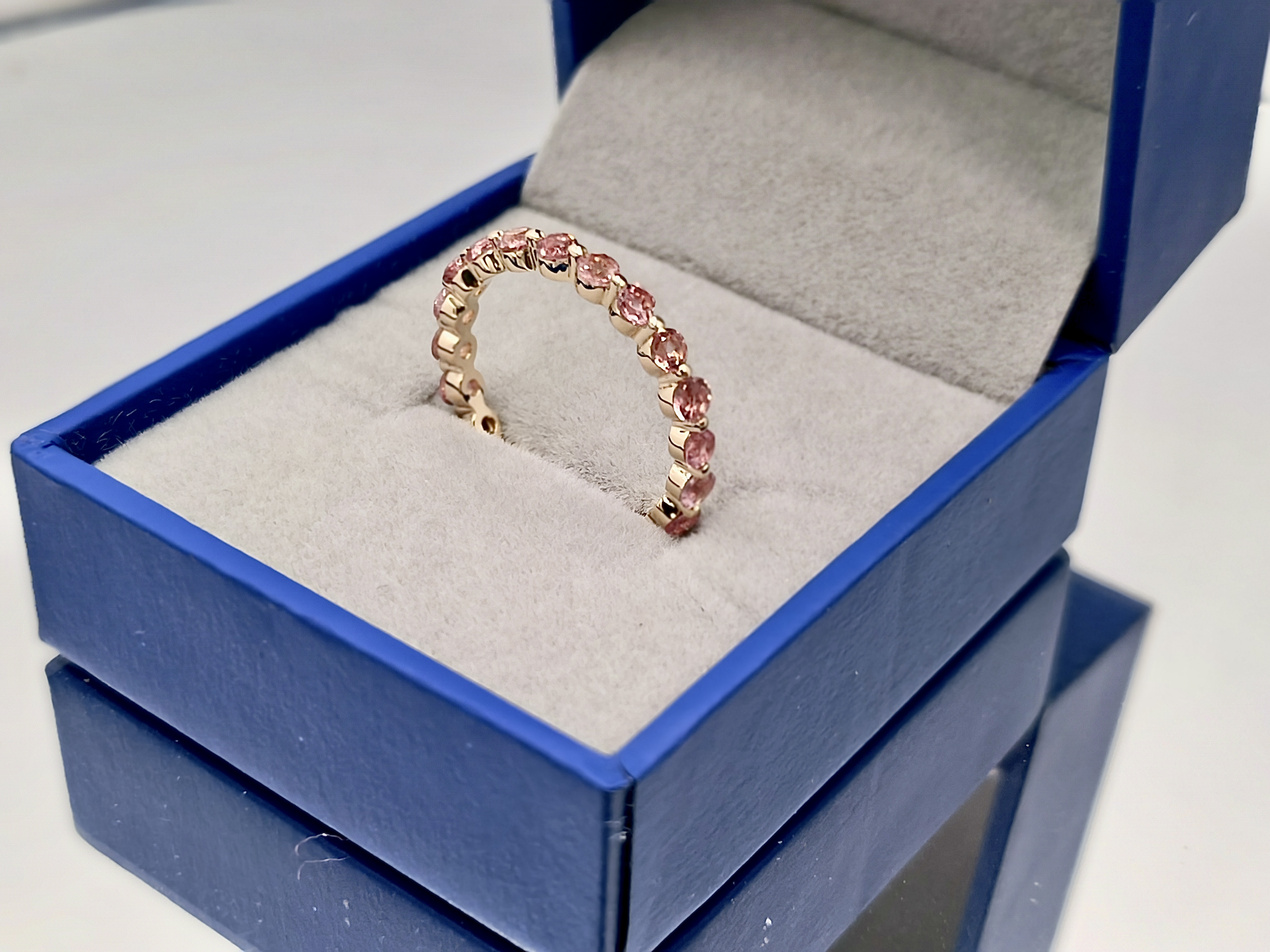 Real Natural Gemstones Ring Pink Tourmaline Rings 14K Yellow Solid Gold Rose Gold White Gold Pink 2 (3)