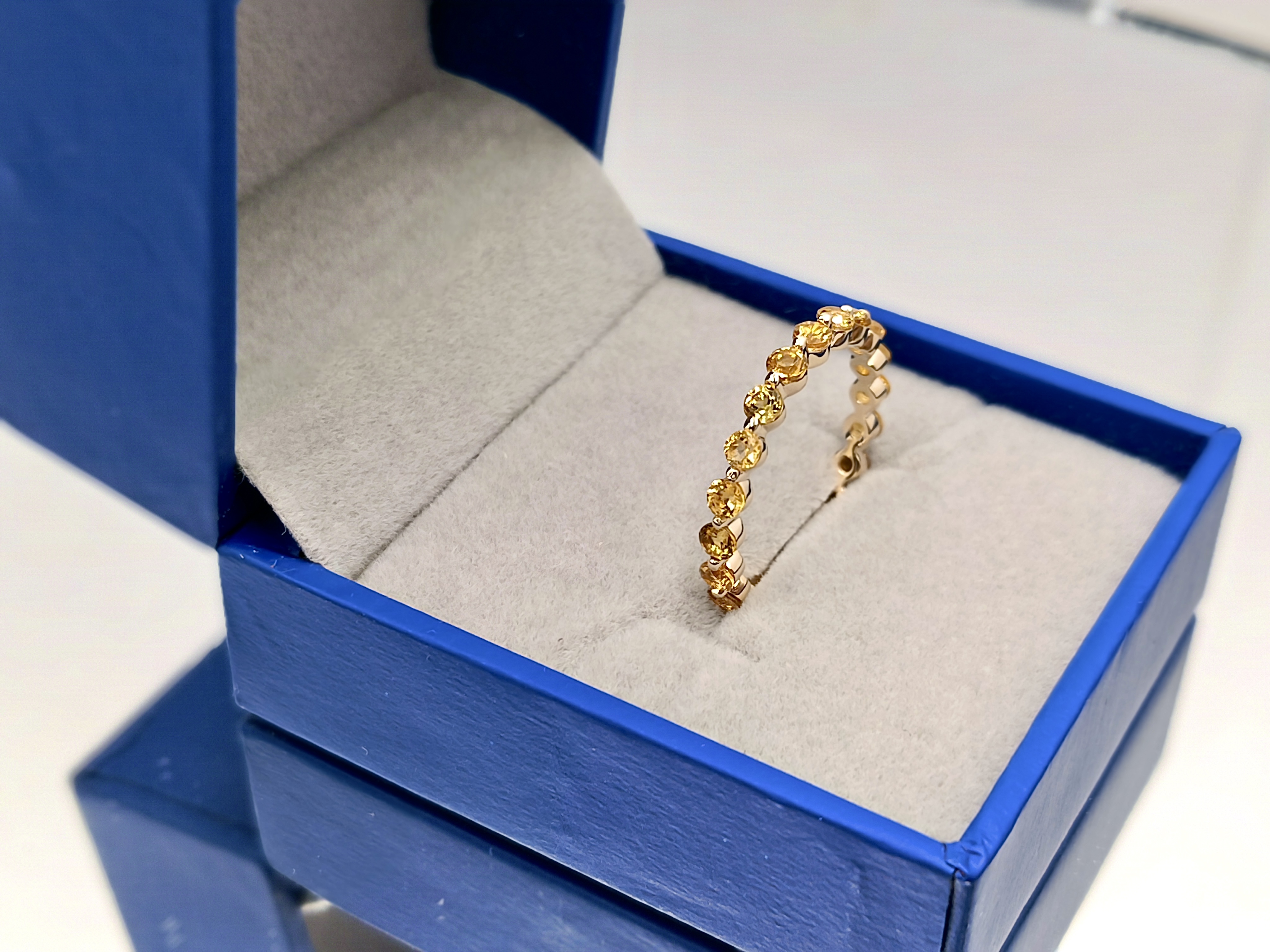 10K/14K/18K Yellow/Rose/White Gold Ring Colorful Orange Tourmaline Ring Real Natural Gemstone (4)