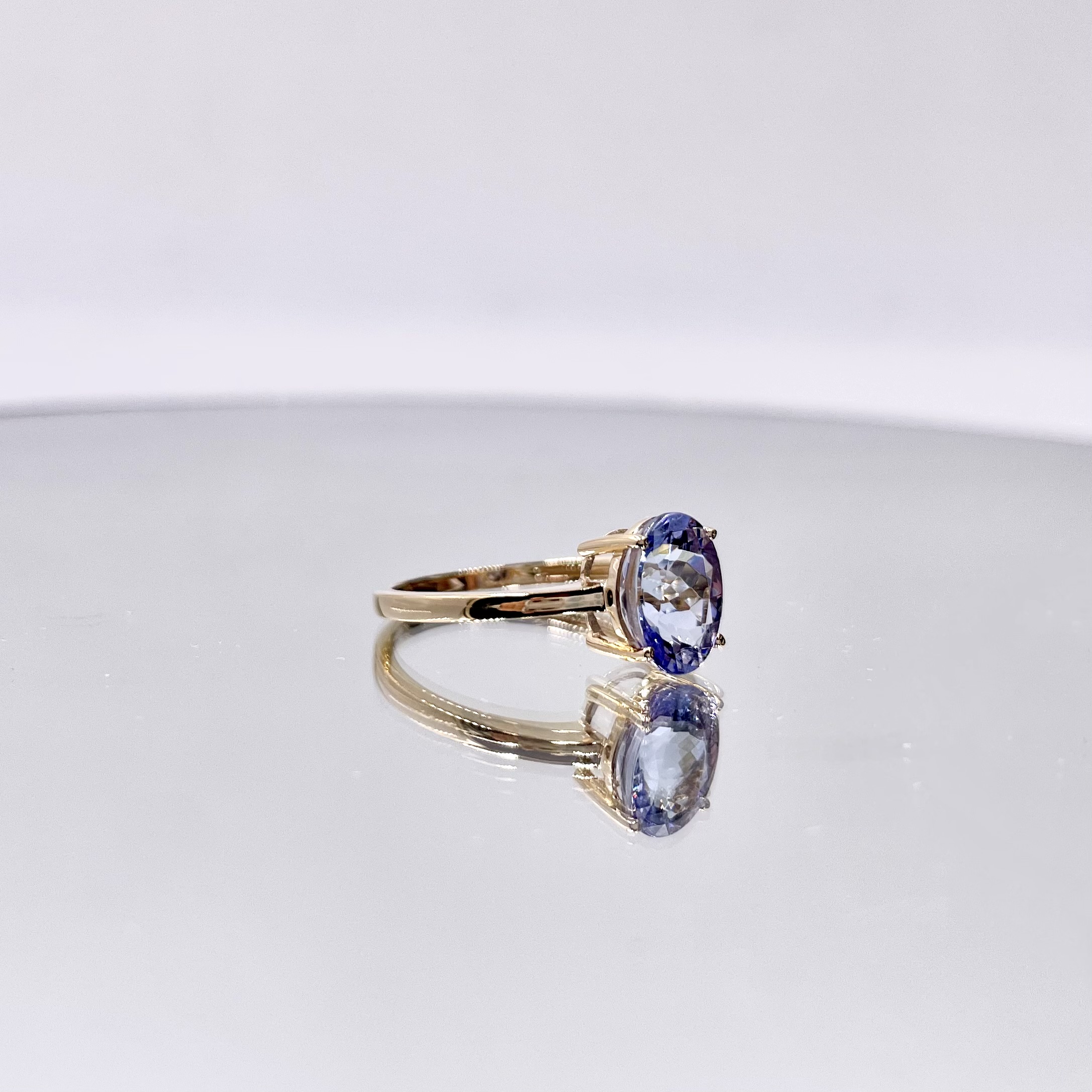 2ct Large Tanzanite Oval Cut 7.0x9.0mm Gold Ring Gift for Women-3