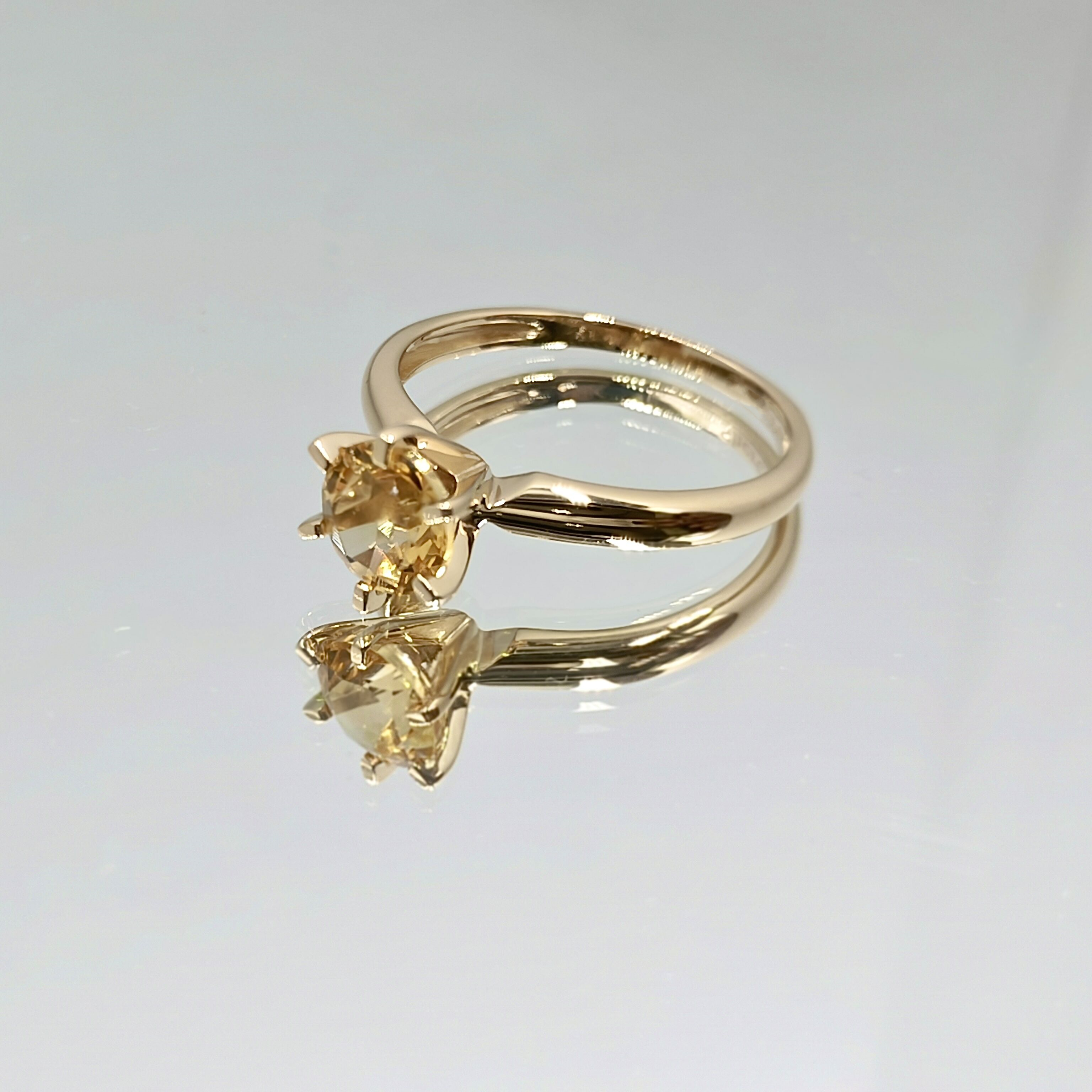 Natural Stones Ring Yellow Morganite Rings 14K Solid Real Gold Six-claw Gemstone Rings Natural Gemstone-2