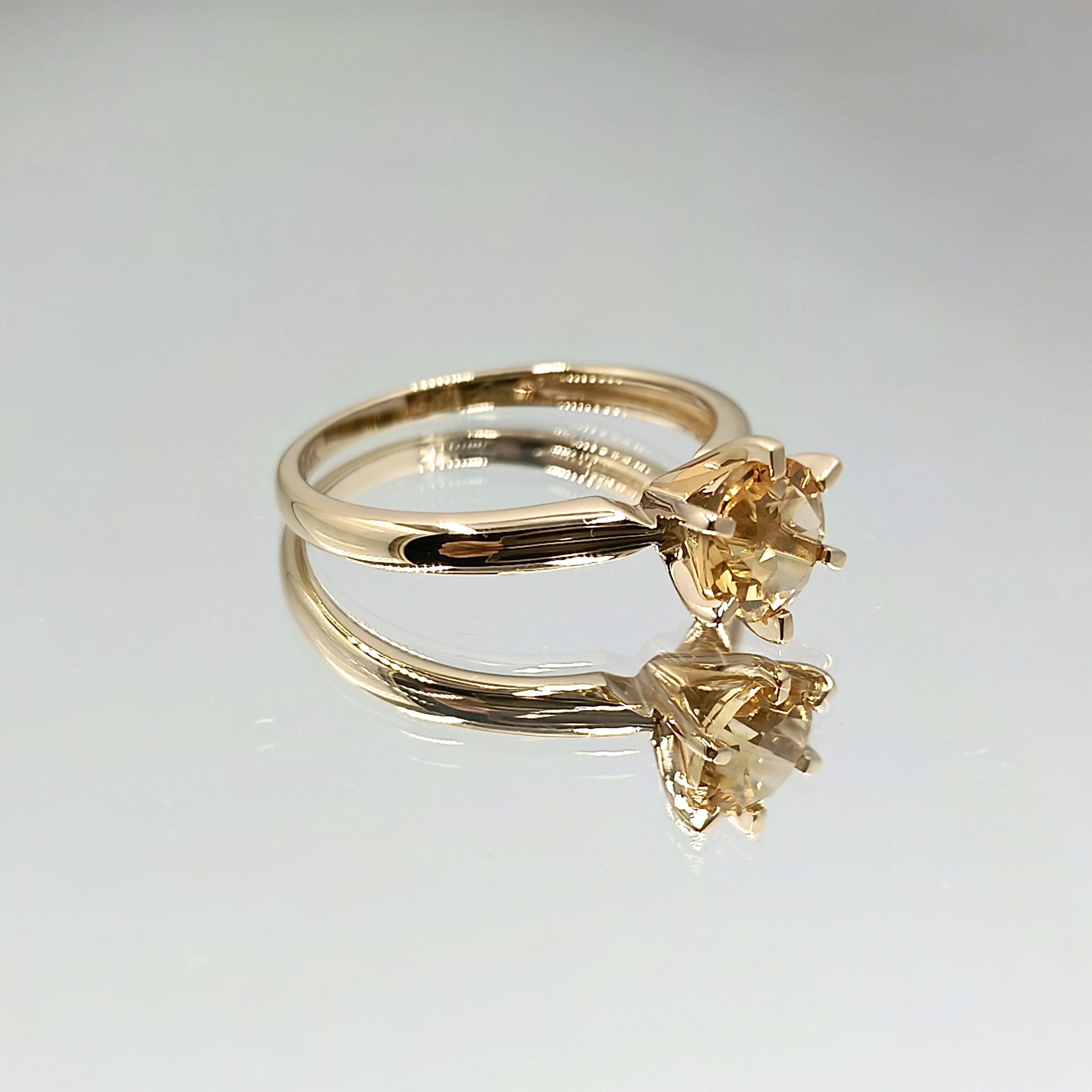 Natural Stones Ring Yellow Morganite Rings 14K Solid Real Gold Six-claw Gemstone Rings Natural Gemstone